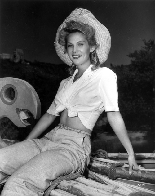 Louise Allbritton wearing a straw hat Photo Print - Item # VARCEL688090