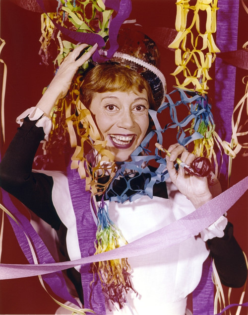 Imogene Coca Portrait in Red Background Photo Print - Item # VARCEL688479