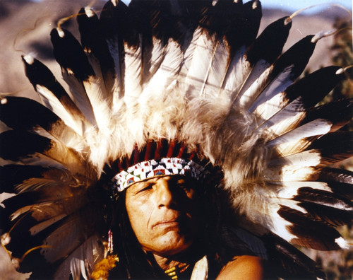 Iron Cody Posed in Indian Feather Hat Photo Print - Item # VARCEL688485