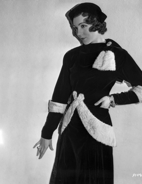 Claudette Colbert in Black with White Background Photo Print - Item # VARCEL688510