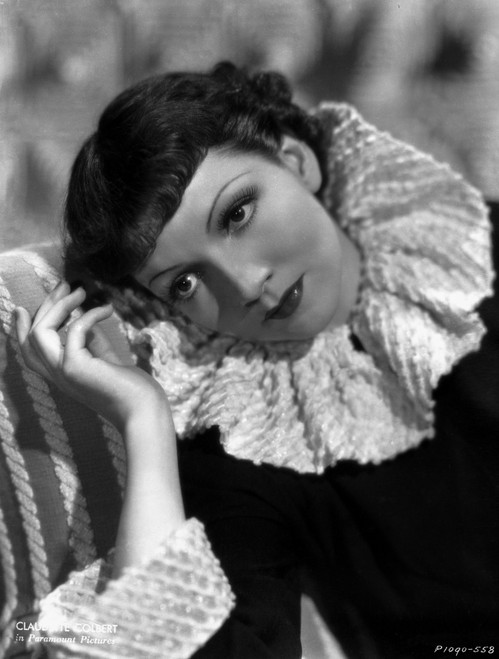 Claudette Colbert Looking Away in Black Dress Portrait Photo Print - Item # VARCEL688504
