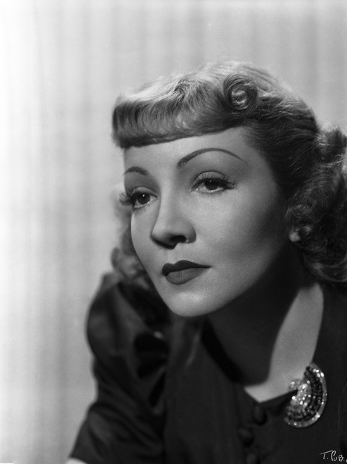 Claudette Colbert Posed in Black Dress with White Background Photo Print - Item # VARCEL688515