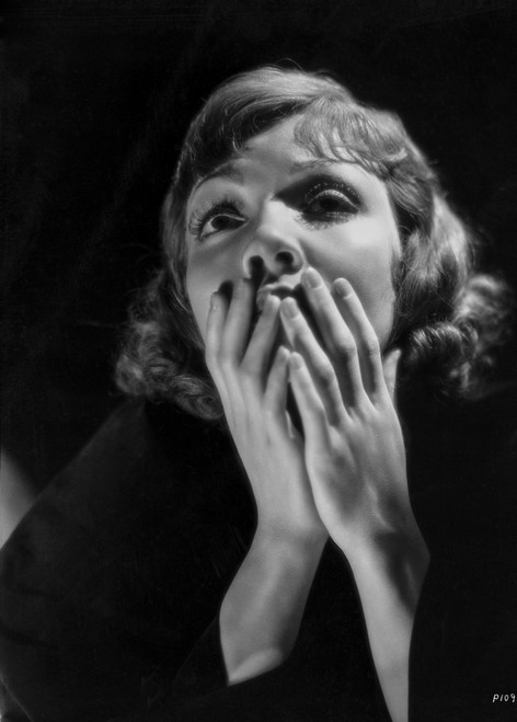 Claudette Colbert in Black with Black Background Photo Print - Item # VARCEL688525