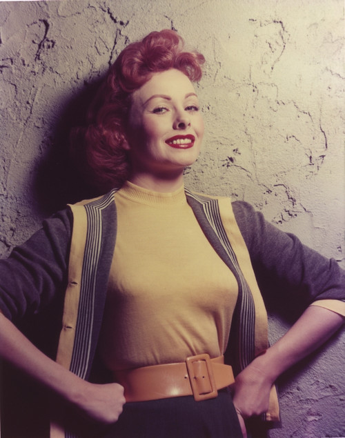 Jeanne Grain Posed in Yellow Blouse with Coat Photo Print - Item # VARCEL688726