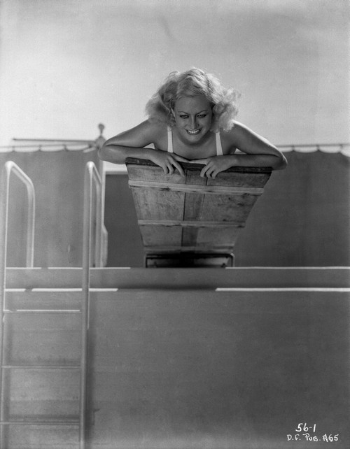 Joan Crawford Lying on the Diving Board in a Classic Portrait Photo Print - Item # VARCEL688804