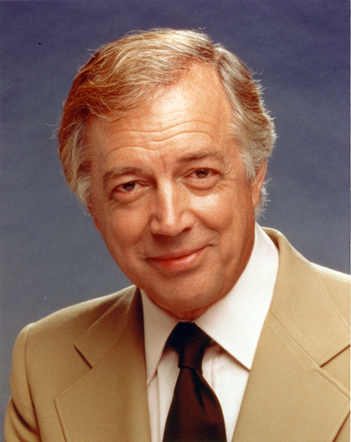 Hugh Downs Blue Background Close Up Portrait Photo Print - Item # VARCEL696068