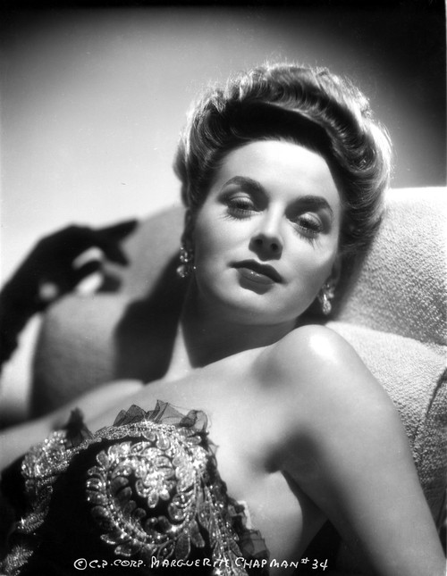 Marguerite Chapman Lying in Lingerie with Black Gloves Photo Print - Item # VARCEL696069