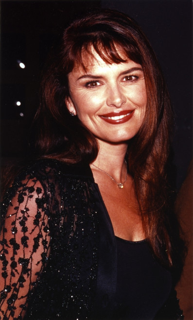 Roma Downey smiling in Black Floral Dress Photo Print - Item # VARCEL696060
