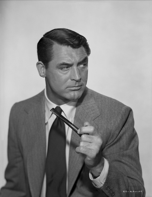 Profile Portrait of Cary Grant in Gray Suit with Pipe Photo Print - Item # VARCEL696066