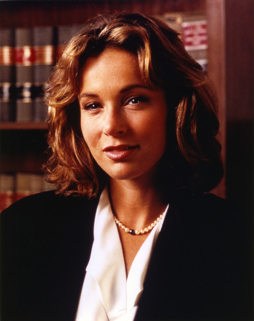 Jennifer Grey Close Up Portrait in Black Coat and Pearl Necklace Photo Print - Item # VARCEL696332