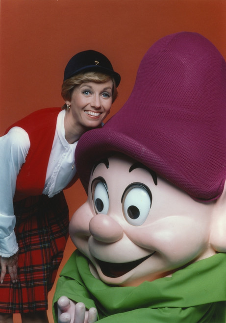 Sandy Duncan standing Beside Dwarf Mascot Photo Print - Item # VARCEL696337