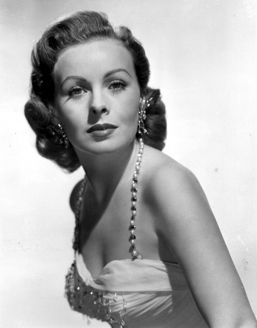 Jeanne Crain Portrait in White Beaded Strap Dress Photo Print - Item # VARCEL696451
