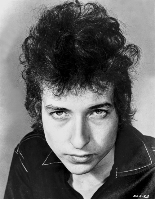 Bob Dylan wearing Black Polo Close Up Portrait in Black and White Photo Print - Item # VARCEL696484