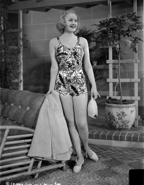 A Portrait Of Virginia Dale Wearing A Swimsuit Photo Print - Item # VARCEL696487