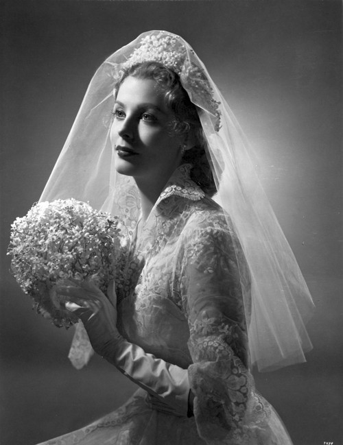 Portrait of Arlene Dahl posed in Wedding Gown Photo Print - Item # VARCEL696506