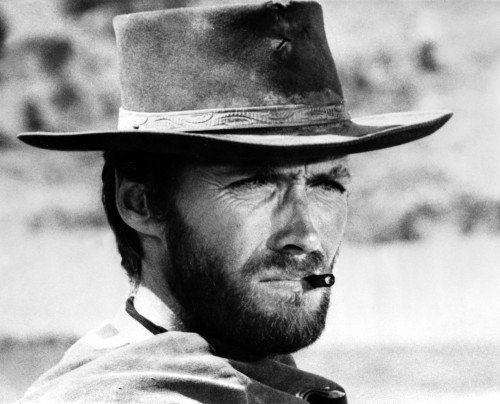 Clint Eastwood Fighting Stunts in Topless Portrait Photo Print - Item # VARCEL696528
