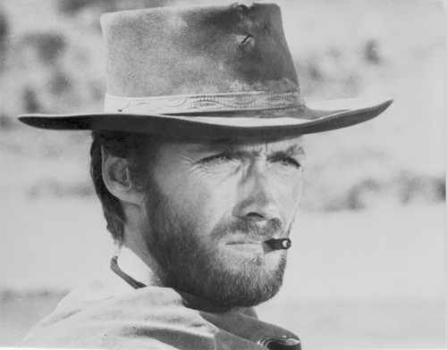 Clint Eastwood Fighting Stunts in Topless Portrait Photo Print - Item # VARCEL696532