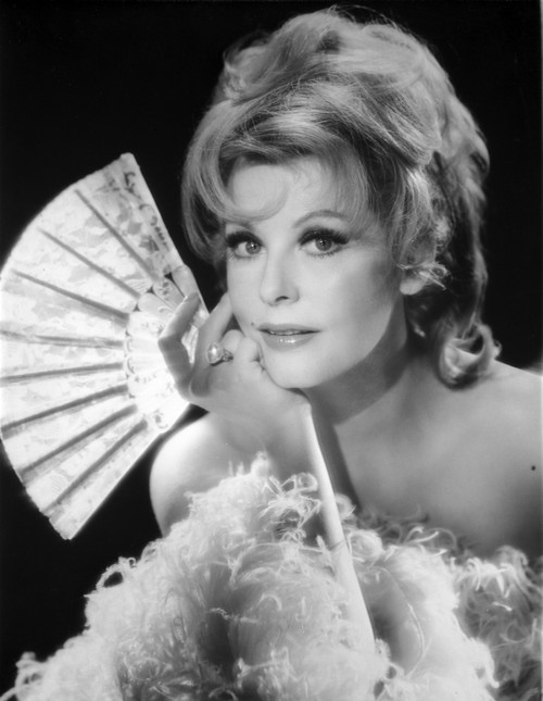 Arlene Dahl posed in Portrait with A Fan in Hand Photo Print - Item # VARCEL696546