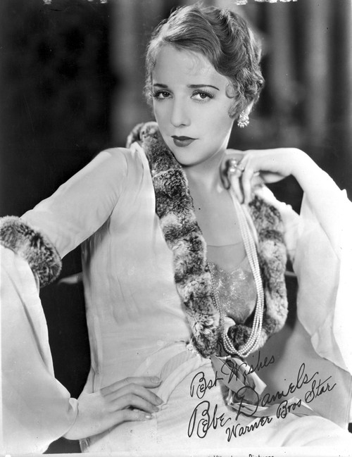 Bebe Daniels Posed Hand on the Waist in Black Pelt Boa and White Long Sleeve Dress Photo Print - Item # VARCEL696610