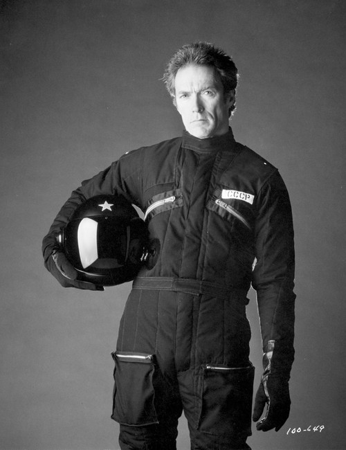 Clint Eastwood Holding Helmet in Classic Photo Print - Item # VARCEL696670