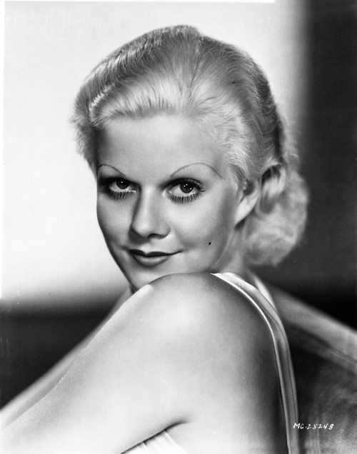 Jean Harlow Portrait in White Sleeveless Strap Dress with Head Facing to the Left Photo Print - Item # VARCEL696719