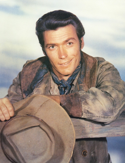 Clint Eastwood Leaning on Fence, wearing Cowboy Attire Photo Print - Item # VARCEL696761