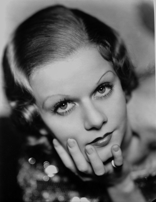 Jean Harlow Close Up Portrait in Sequin Dress with Chin Leaning on Hand Photo Print - Item # VARCEL696829