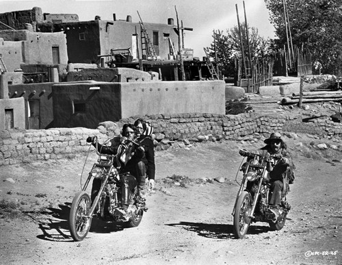 Easy Rider Riding Big Bike in Classic with Cowboy Hat Photo Print - Item # VARCEL696834