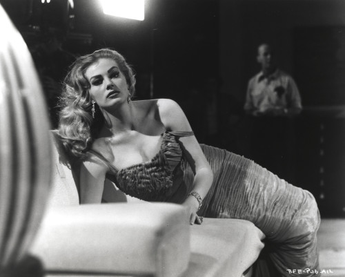 Anita Ekberg Lying on a Couch wearing a Dress in Classic Portrait Photo Print - Item # VARCEL696902