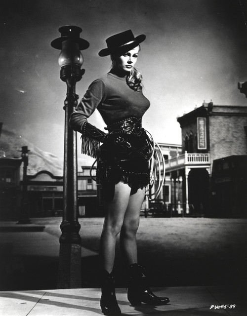 Anita Ekberg standing on the Street Near the Street Lamp in Classic Portrait Photo Print - Item # VARCEL696892