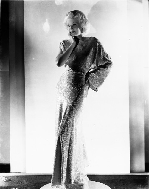 Jean Harlow Posed in Long Sleeve Dress Photo Print - Item # VARCEL696965