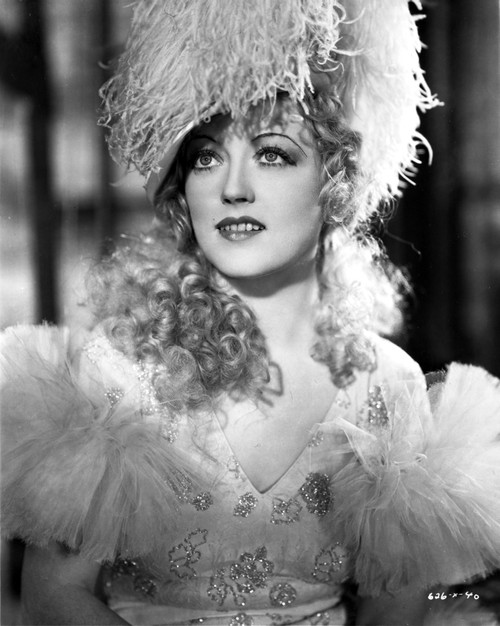Marion Davies posed in A Portrait wearing A Feather Hat in Black and White Photo Print - Item # VARCEL696992