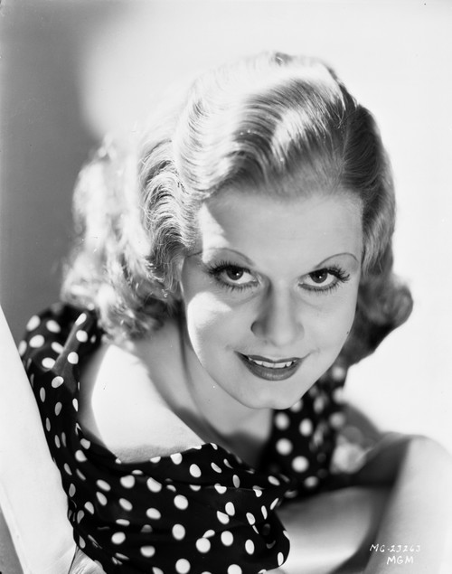 Jean Harlow Portrait in Black Polka Dot Dress with Arms Crossed Photo Print - Item # VARCEL696978