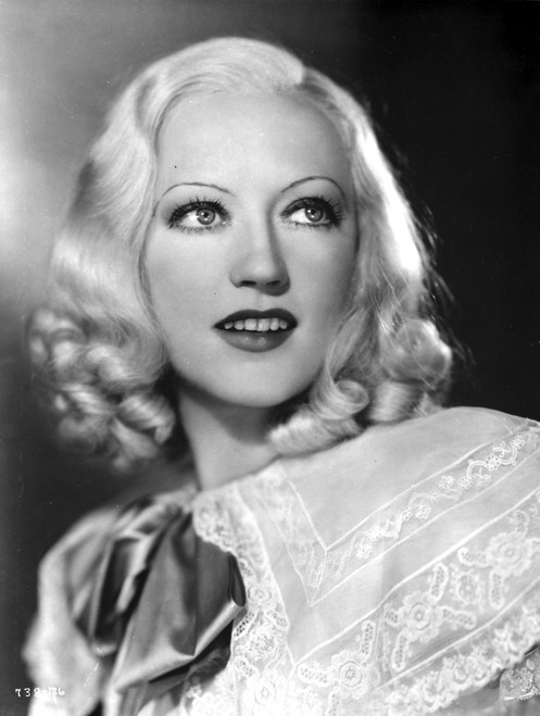 Marion Davies Looking Away in White Blouse with Curly Hairstyle Photo Print - Item # VARCEL697016