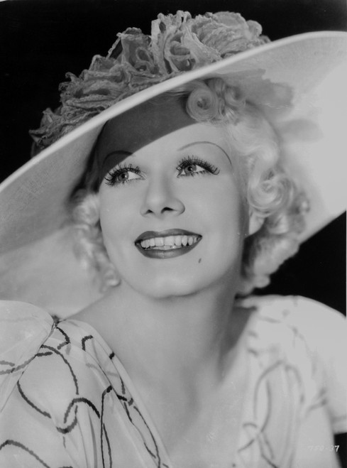 Jean Harlow Portrait in White Hat and Dress Photo Print - Item # VARCEL697085