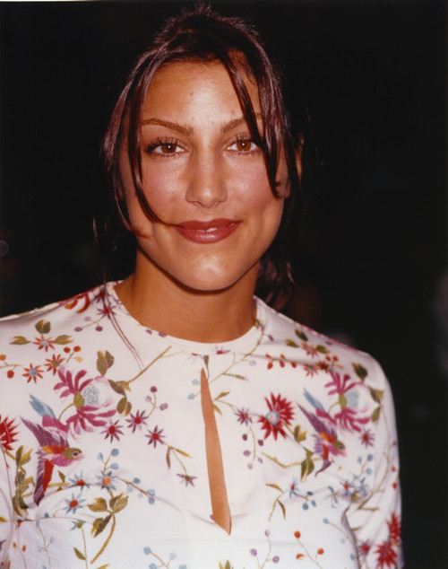 Jennifer Esposito smiling in White Dress Portrait Photo Print - Item # VARCEL697066