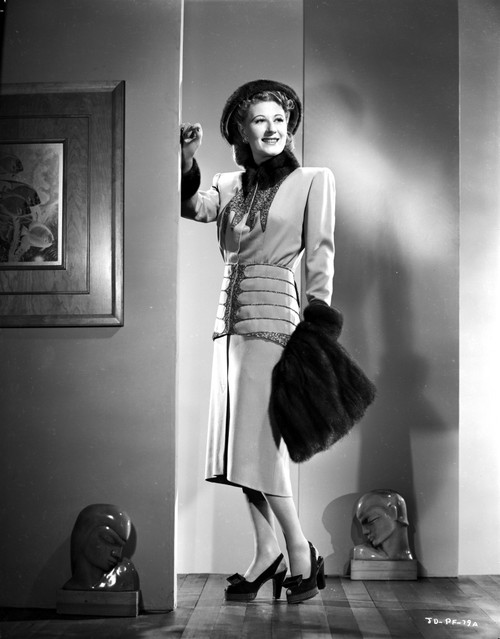 Joan Davis posed in A Formal Outfit in Black and White Photo Print - Item # VARCEL697087