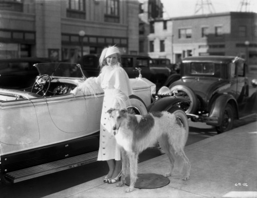 Jean Harlow Posed in White Coat Dress Photo Print - Item # VARCEL697120