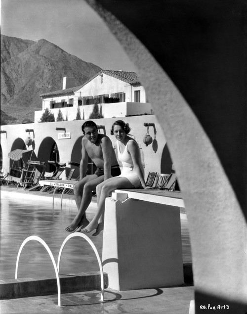 Richard Barthelmess at a swimming pool Photo Print - Item # VARCEL697118