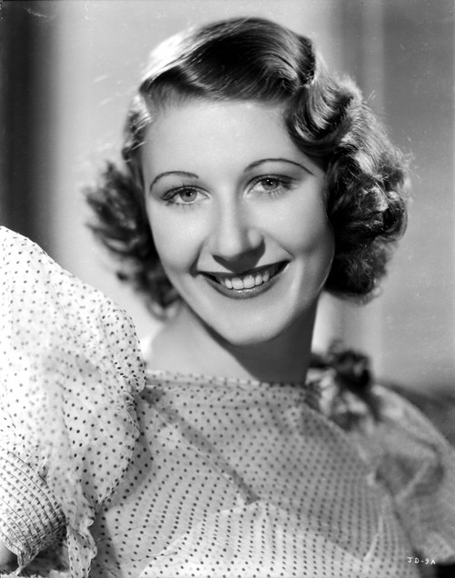 Joan Davis smiling in A Portrait in Black and White Photo Print - Item # VARCEL697119