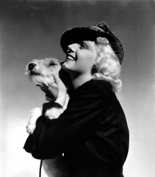 Jean Harlow Portrait in Black Long Sleeves and Hat Photo Print - Item # VARCEL697128