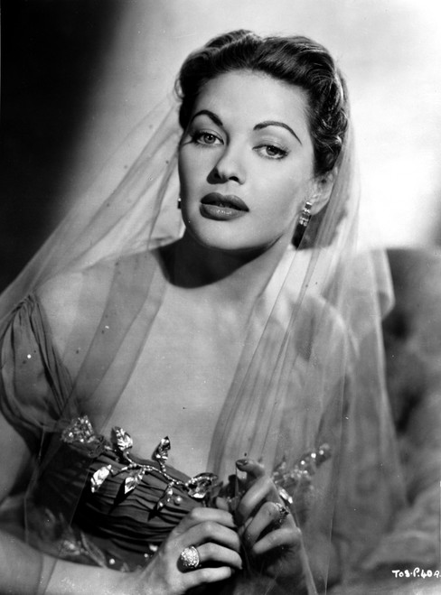 Yvonne Decarlo Looking Seductive in A Portrait in Black and White Photo Print - Item # VARCEL697210