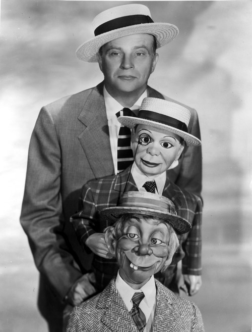 Edgar Bergen Posed in Tuxedo With Two Puppets Photo Print - Item # VARCEL697218