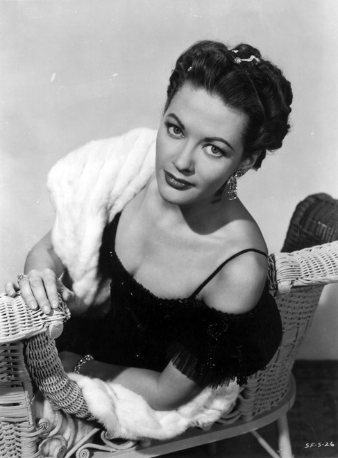 Yvonne Decarlo Looking Up in Sexy Outfit in Black and White Photo Print - Item # VARCEL697325