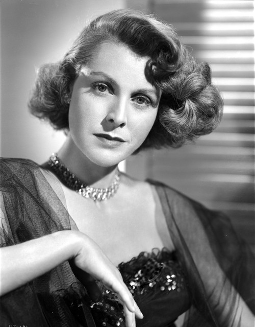 Frances Dee posed in a Portrait in Black and White Photo Print - Item # VARCEL697352