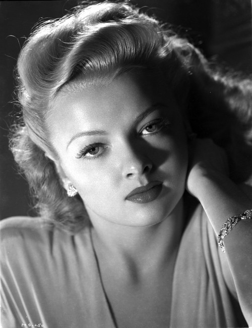 Myrna Dell - posed in A Portrait With Hand on Face in Black and White - Print Photo Print - Item # VARCEL697397