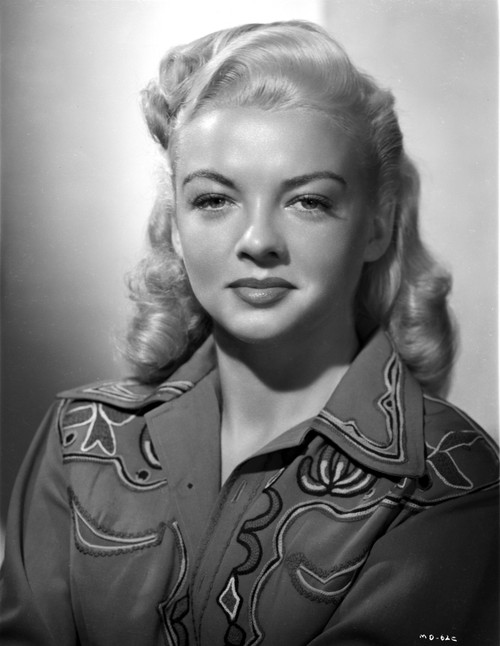 Myrna Dell Portrait in Printed Blouse Photo Print - Item # VARCEL697422