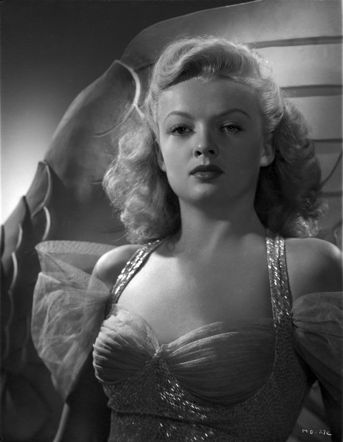 Myrna Dell posed in A Portrait in Black and White Photo Print - Item # VARCEL697452