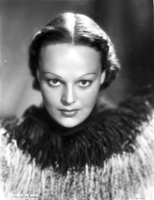 Katherine De Mille Looking Serious in A Portrait in Black and White Photo Print - Item # VARCEL697565
