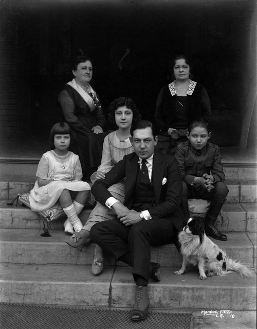 Gloria DeHaven Along With Her Family and Dog in Black and White Photo Print - Item # VARCEL697556